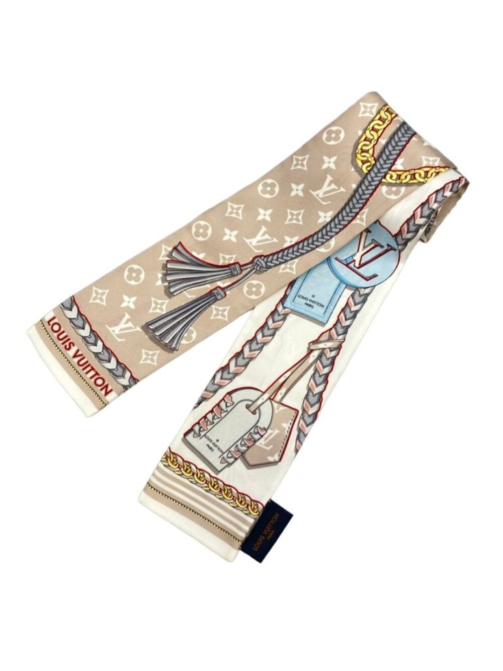 Louis Vuitton Scarf Silk 100% Bandeau Mix and Strap